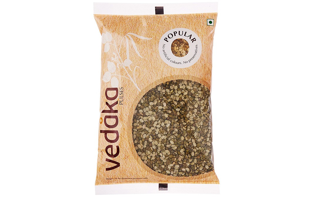 Vedaka Popular Green Moong Split Chilka  Pack  500 grams